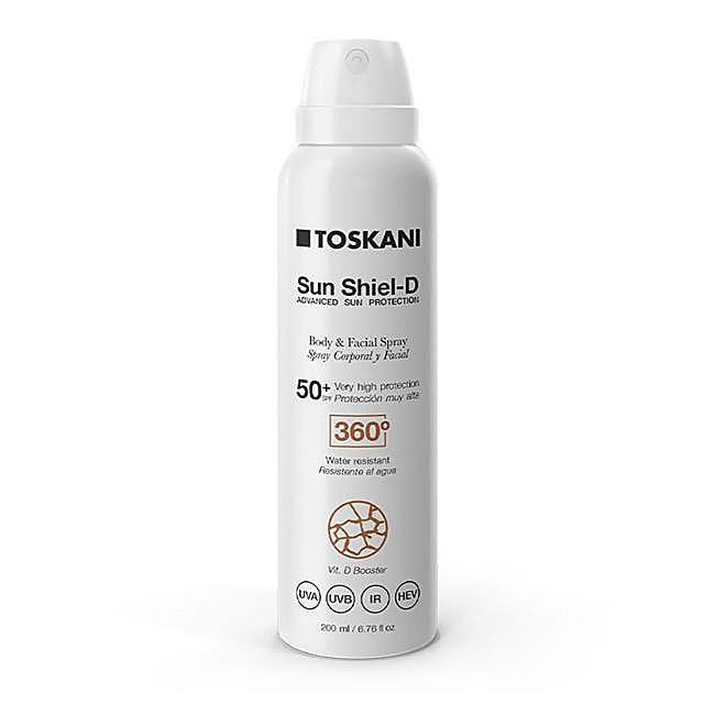 Sun Shiel-D Body & Facial Spray de Toskani. Precio: 49,90 euros