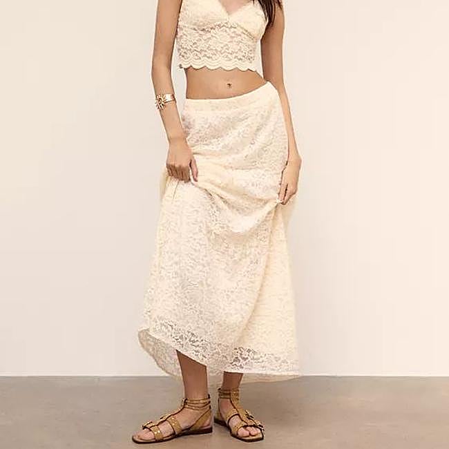 Falda boho chic de encaje