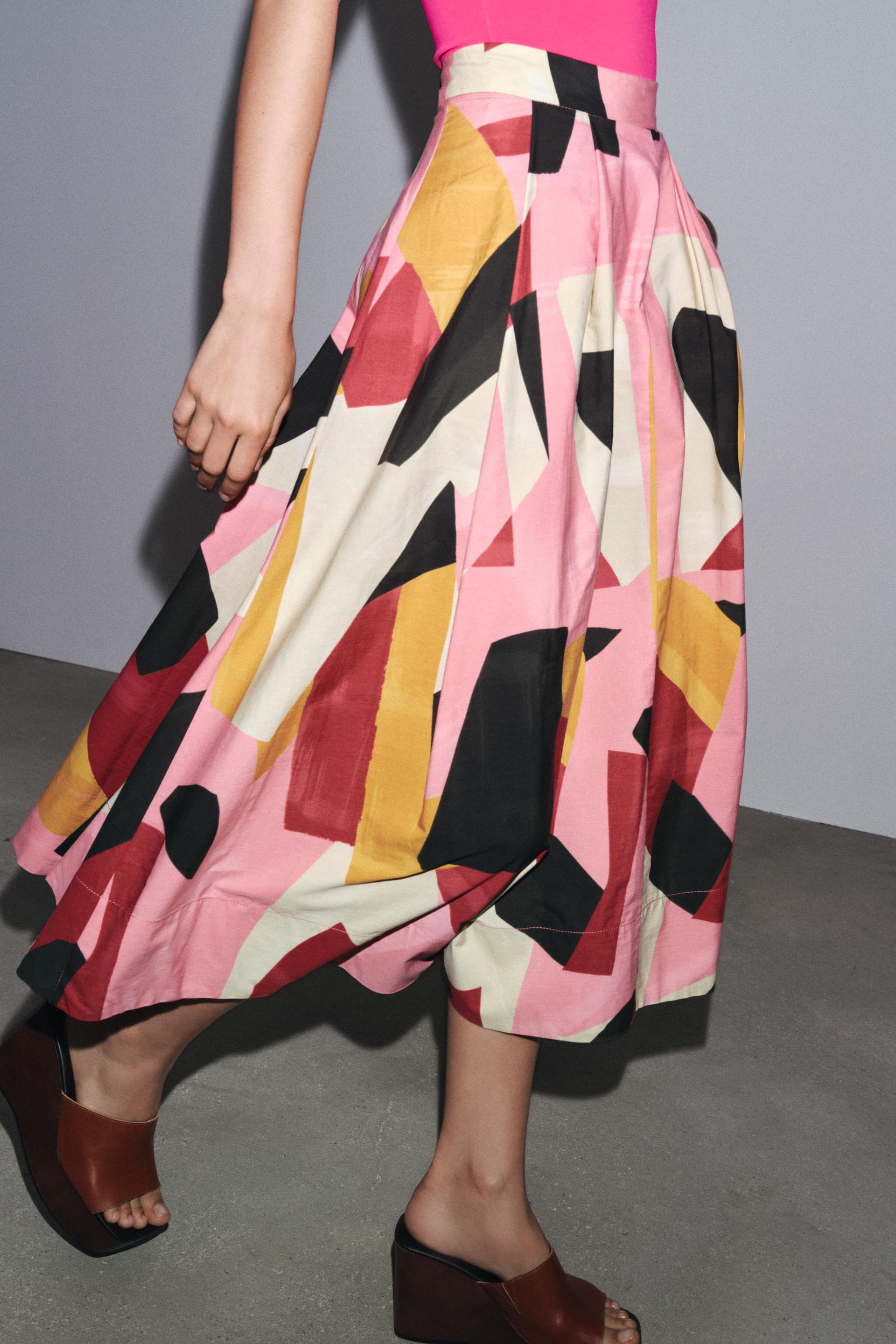 Falda estampada de Zara