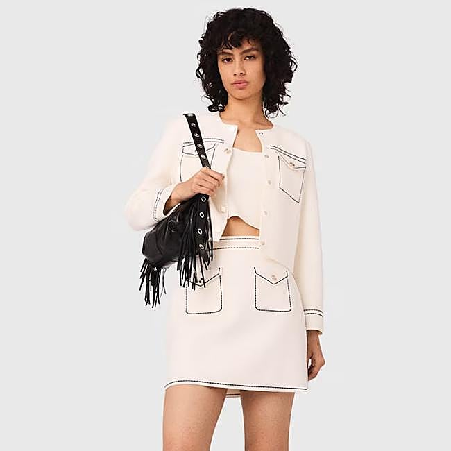 Falda con ribete negro de Maje, 195 euros.