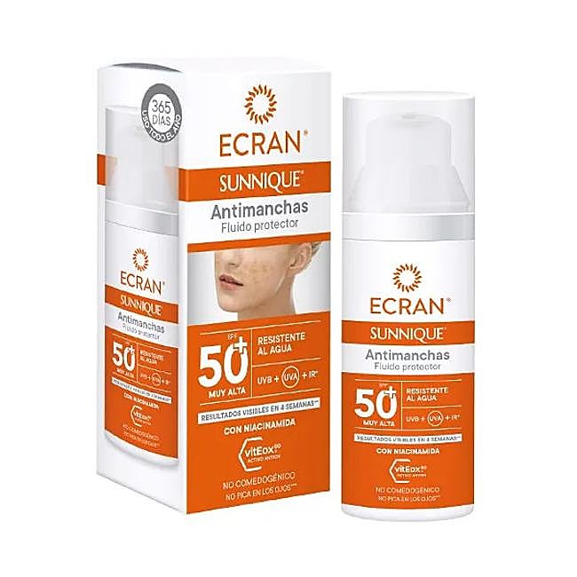 Ecran Sunnique Protector Facial Antimanchas SPF50+.