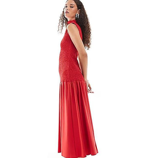 Vestido con cintura baja combinado