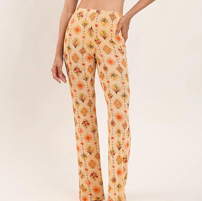 Pantalones estampados de verano acampanados