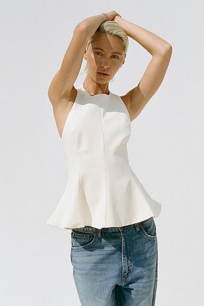 Top elástico peplum.