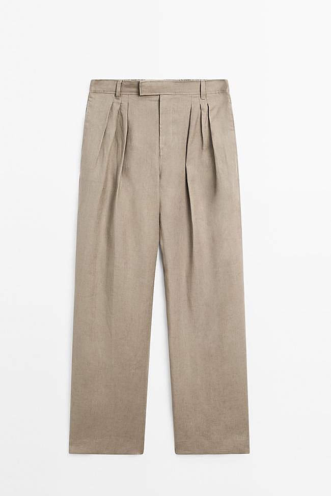 Pantalón triple pinza 100% lino (59,95€)