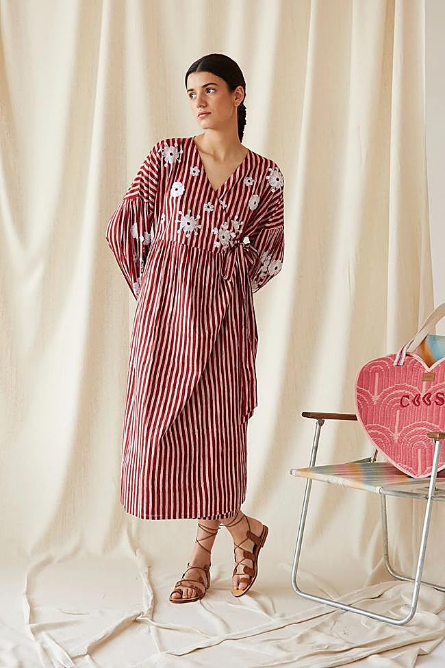 Vestido de rayas en rojo de Coosy.