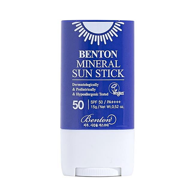 Stick en barra Mineral Sun Stick SPF50+/PA++++ de Benton.