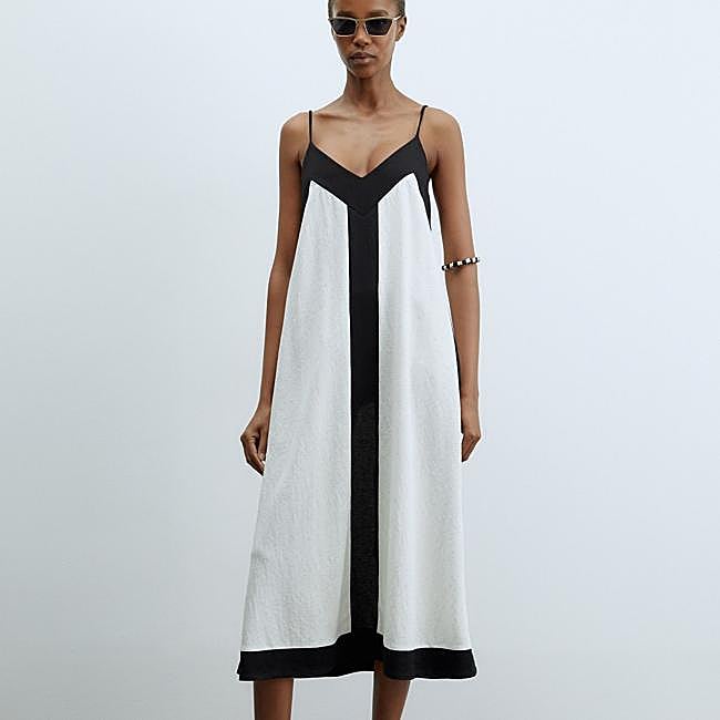 Vestido fluido bicolor