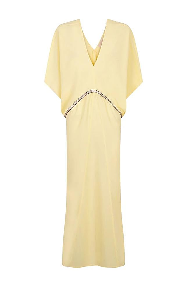 Vestido kaftán Cadaqués mantequilla (169€)