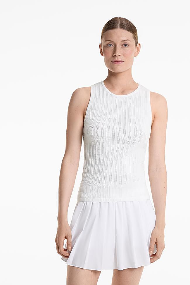 Top blanco en tejido de punto de Oysho.