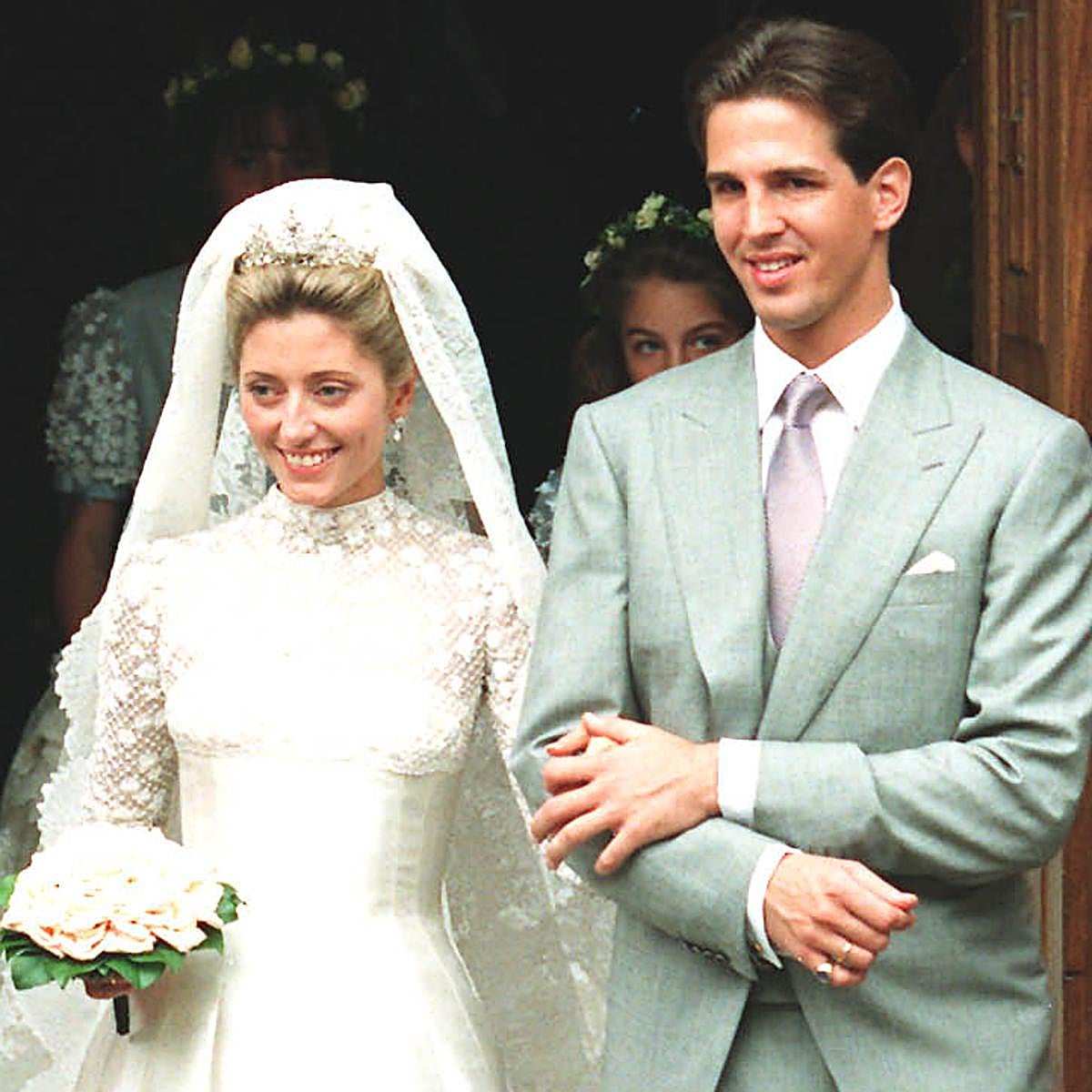 Marie-Chantal Miller y Pablo de Grecia, el día de su boda.