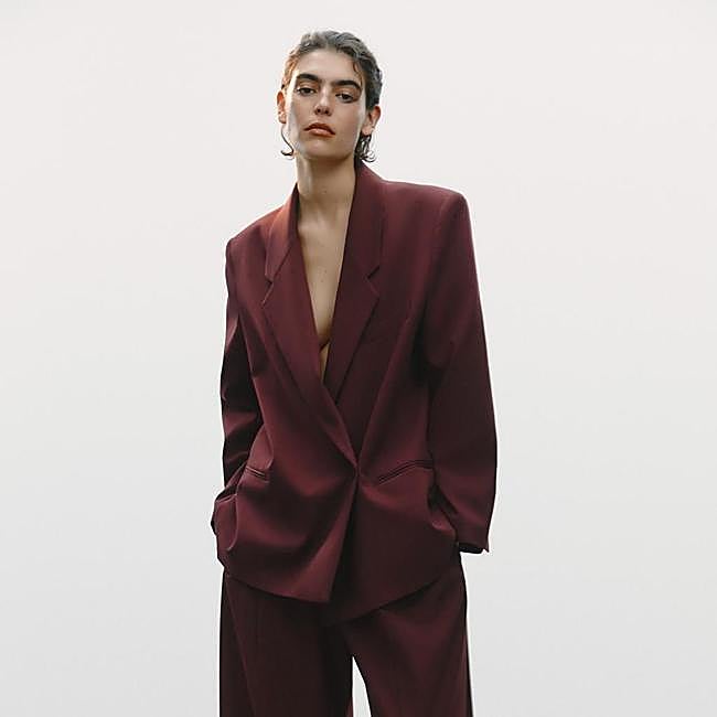 Blazer oversize burdeos