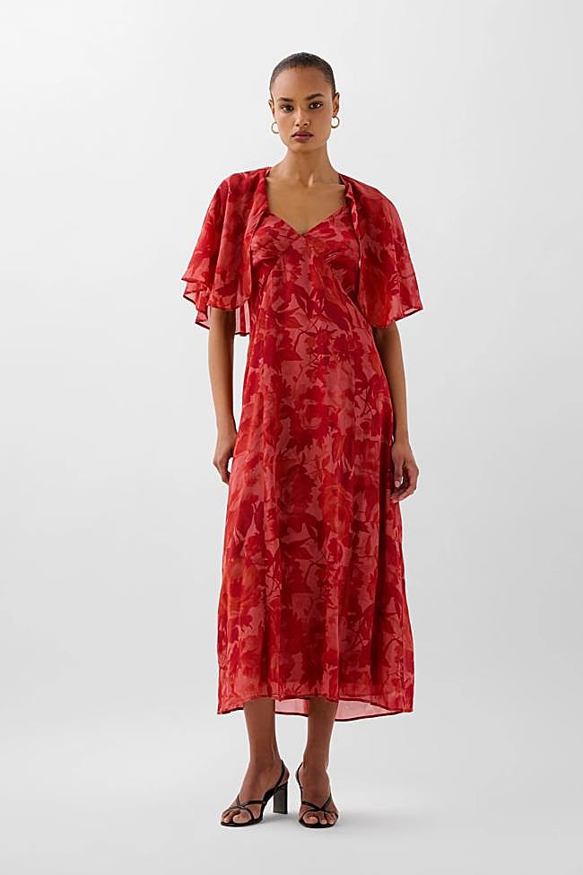 Vestido estampado fluido capa de Scalpers.