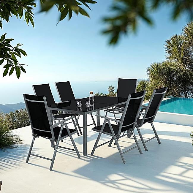 Conjunto de comedor exterior, rebajado a 285.79 euros.