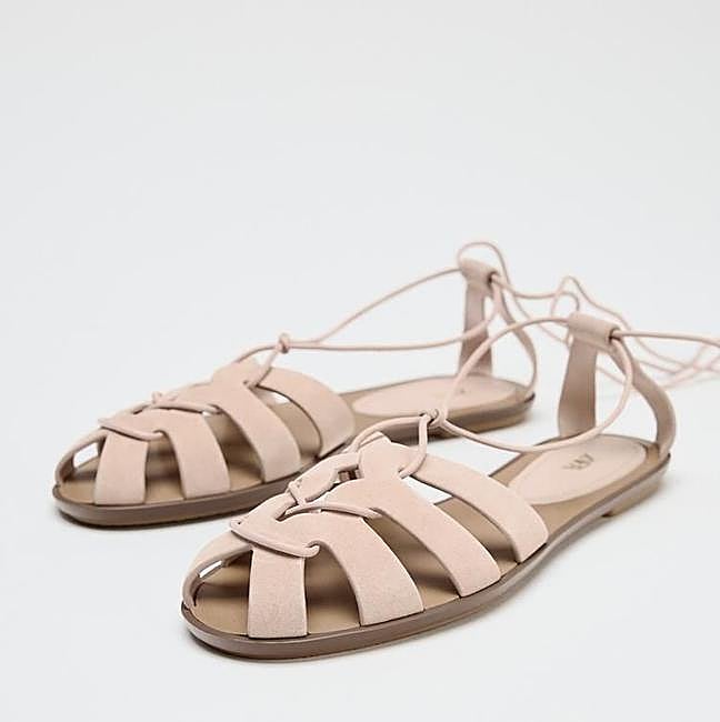 Sandalias de serraje atadas tipo cangrejeras