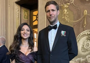 Leka de Albania junto a su novia, Blerta Celibashi.