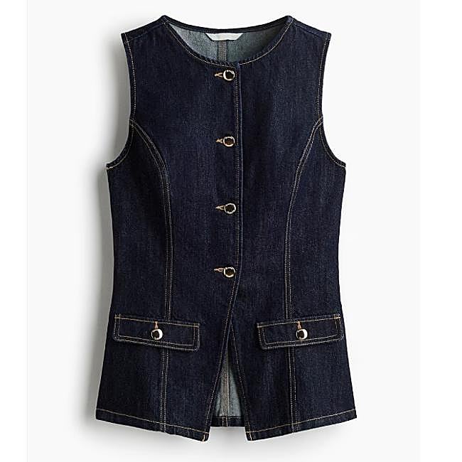 Chaleco denim entallado (34,99€)