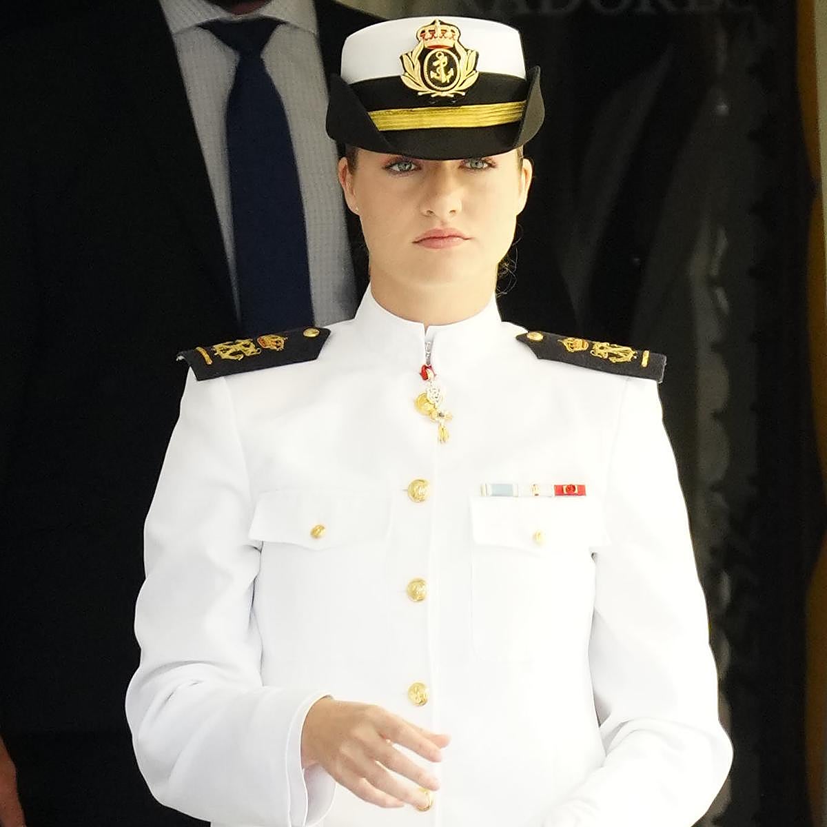 La princesa Leonor a su llegada a Santiago de Compostela.