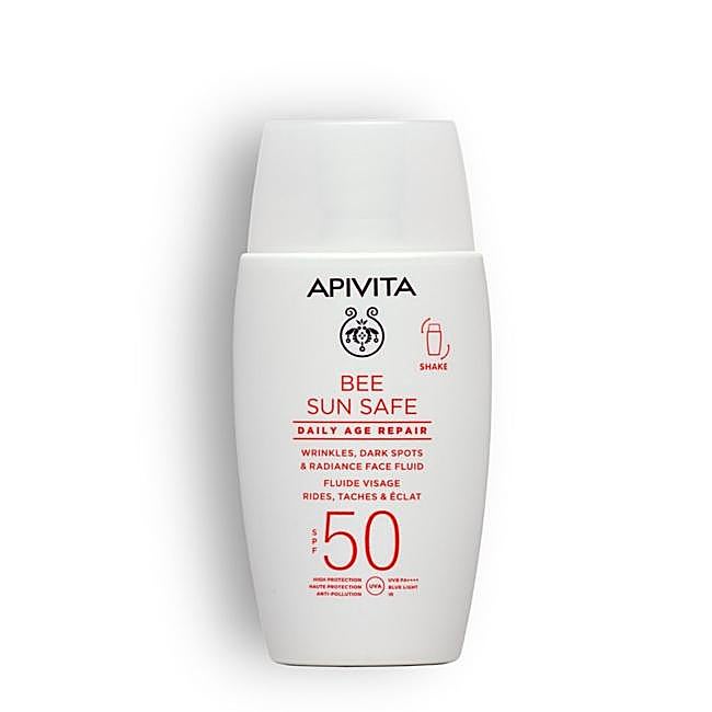 Bee Sun Safe Daily Age Repair SPF50 de Apivita. Precio: 28 euros