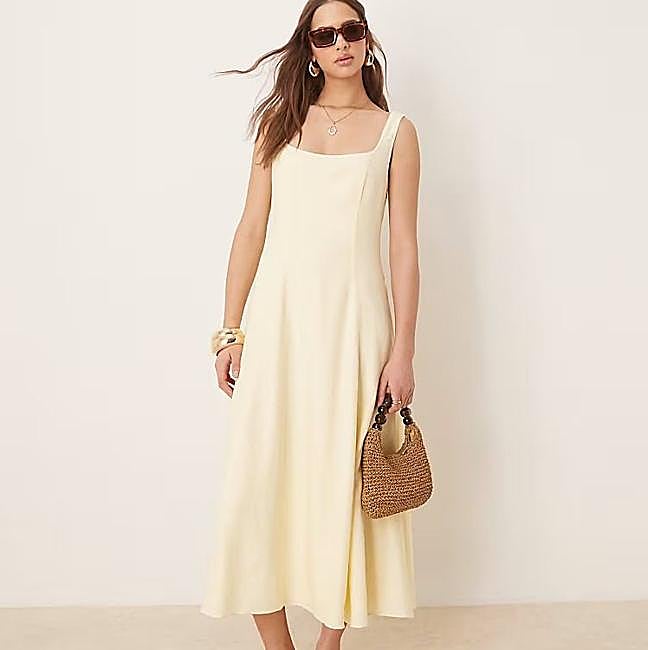 Vestido corsetero amarillo mantequilla