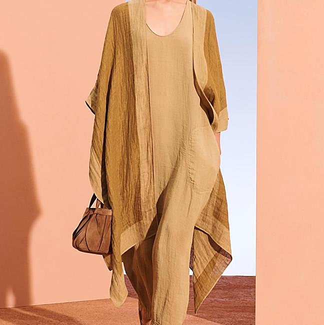 Vestido largo fluido de lino