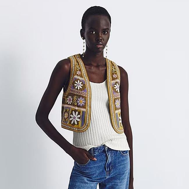 Chaleco bordado retro