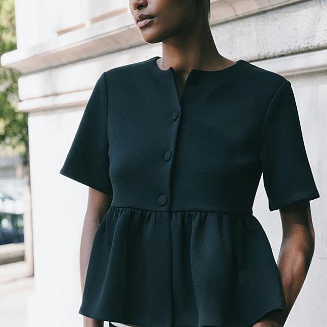 Top de neopreno con peplum