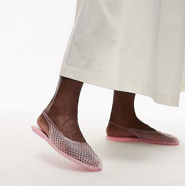 Bailarinas de rejilla en goma