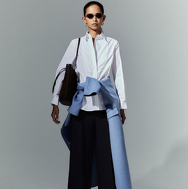 Camisa blanca básica de algodón