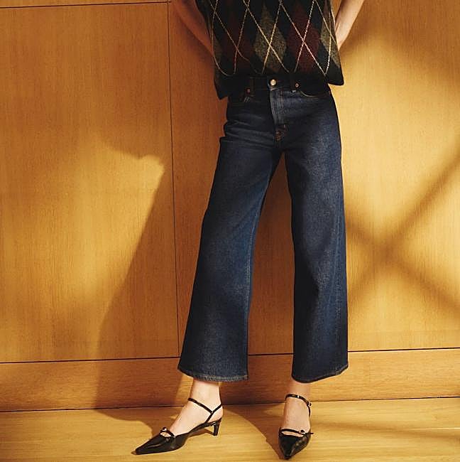 Vaqueros anchos con tiro alto