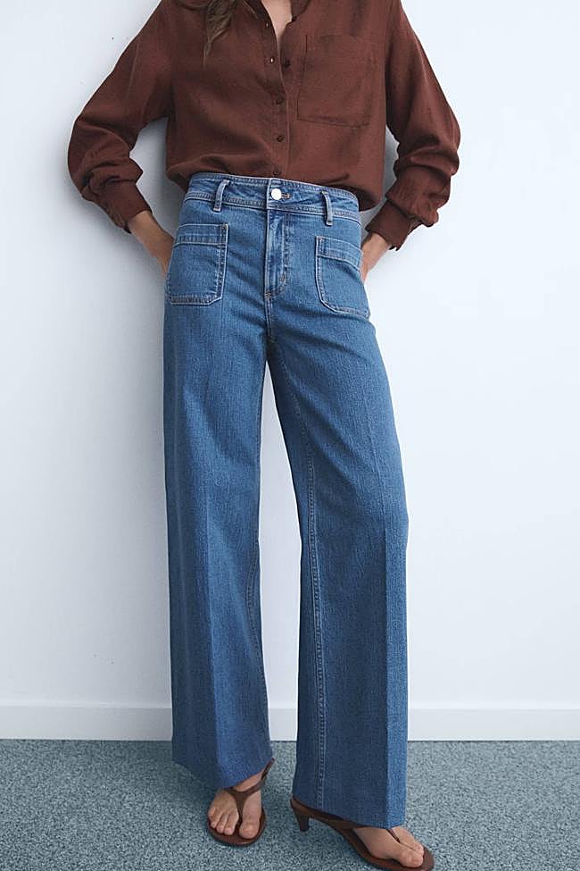 Jeans wide leg bolsillos (29,99€)