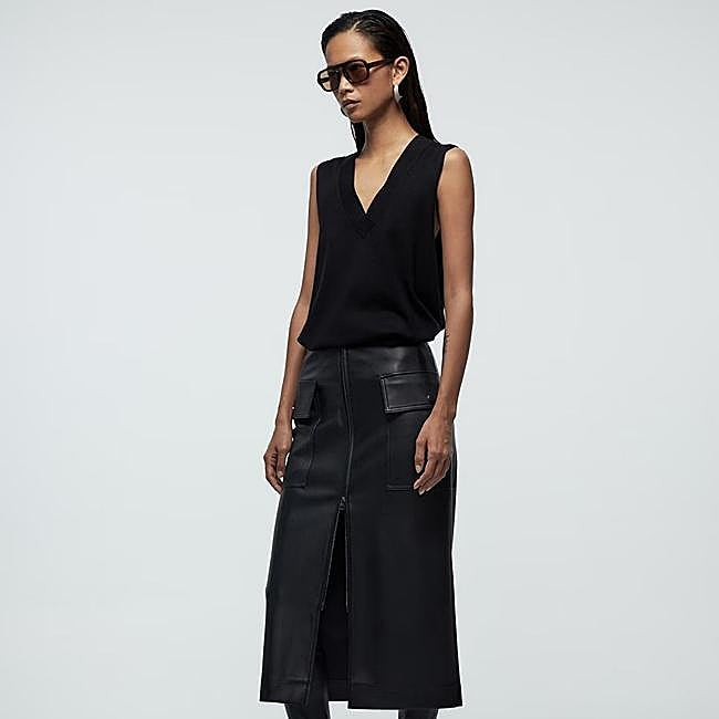 Falda de tubo efecto piel