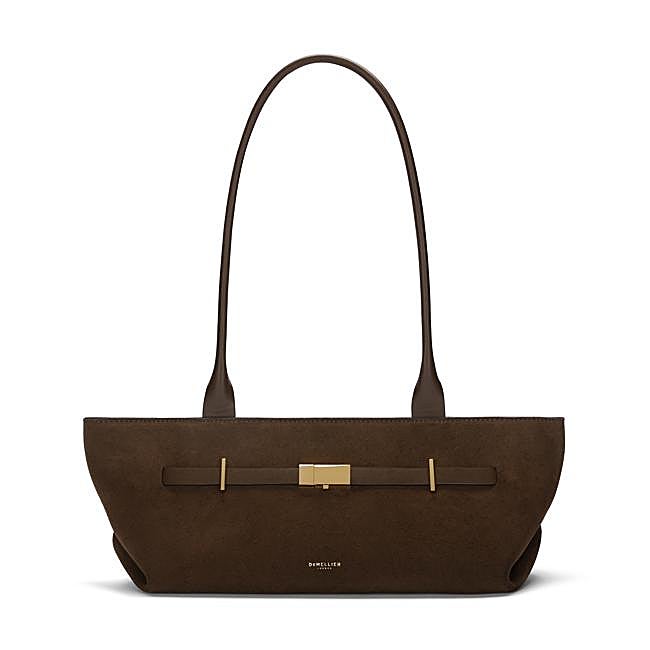 Bolso en tejido de ante The New York Shoulder de DeMellier London.