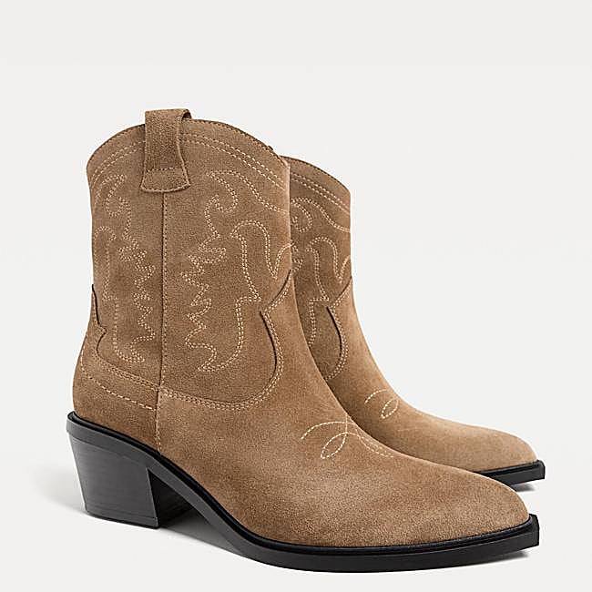 Botines cowboy de serraje