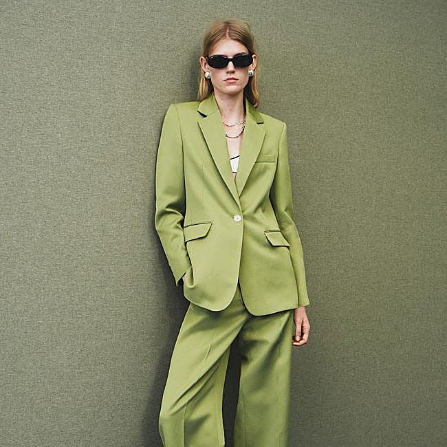 Blazer de traje color verde