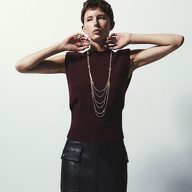 Chaleco de punto sin mangas