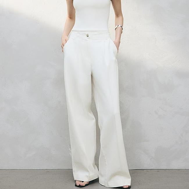 Pantalones anchos de sarga