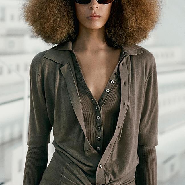 Cárdigan de punto doble multiposición