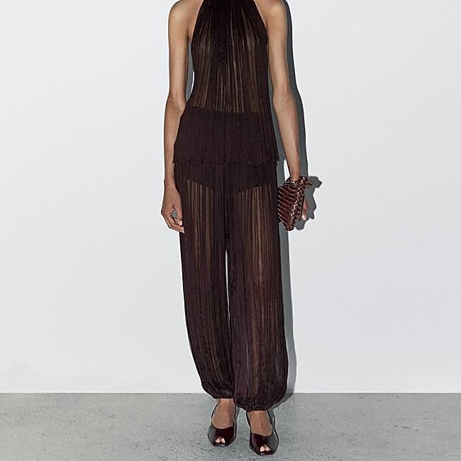 Pantalones plisados bombachos