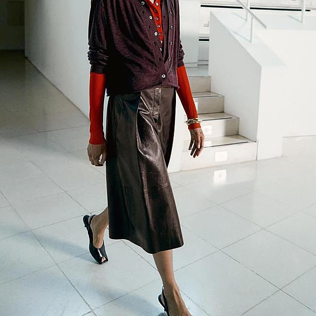 Bermudas anchas de piel