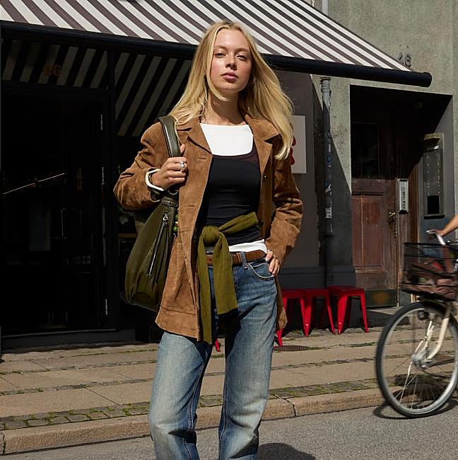 Chaqueta de piel de ante