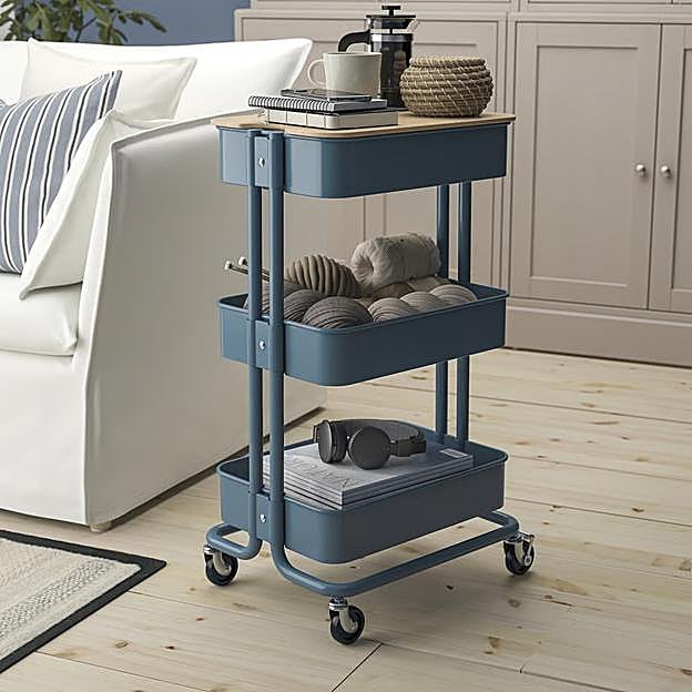 Imagen principal - Arriba, el carrito RÅSKOG de IKEA. Abajo, los modelos NISSAFORS y HORNAVAN.