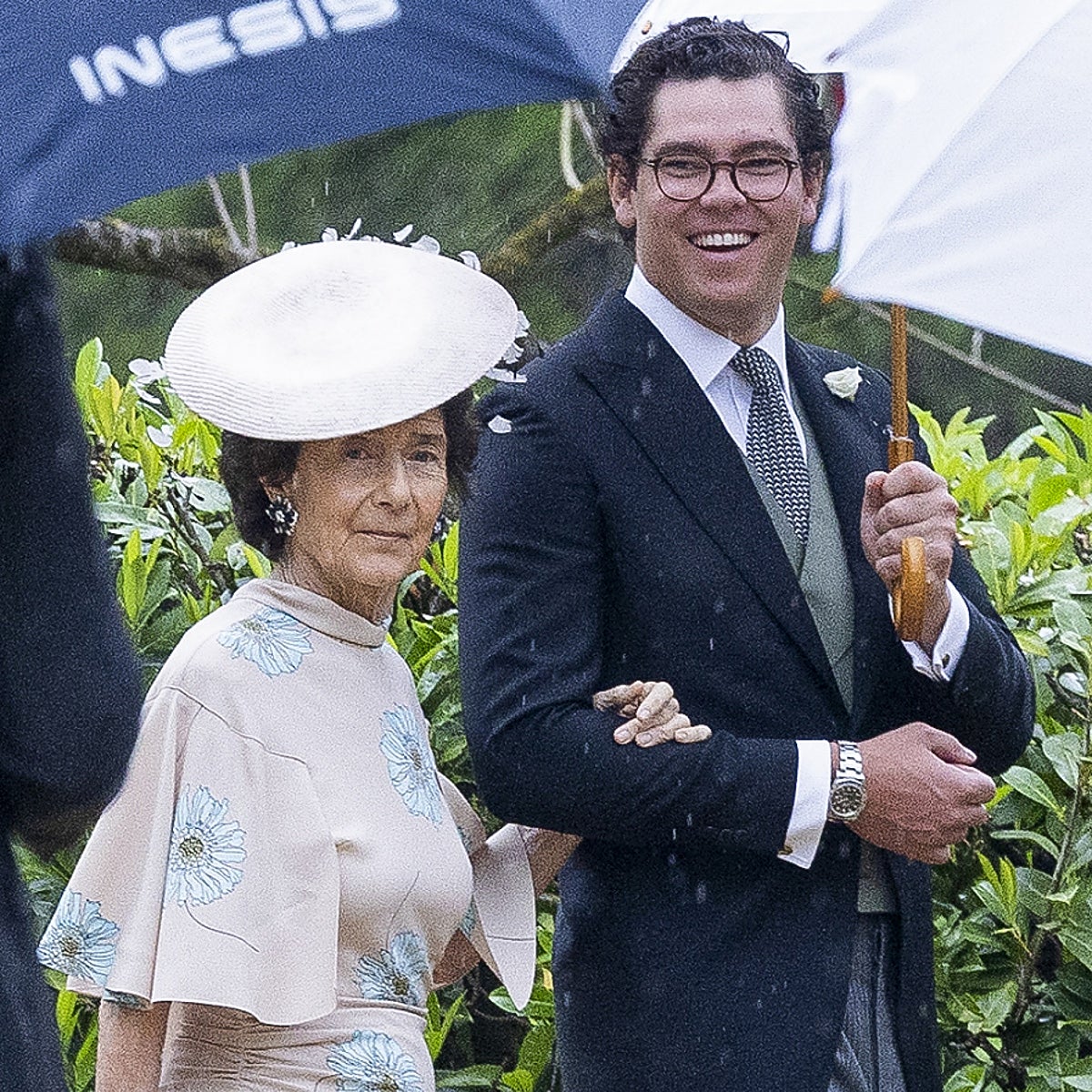 Huberto Botín junto a su abuela, Paloma O'Shea.