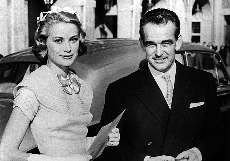 La princesa Grace Kelly junto a Rainiero de Mónaco.