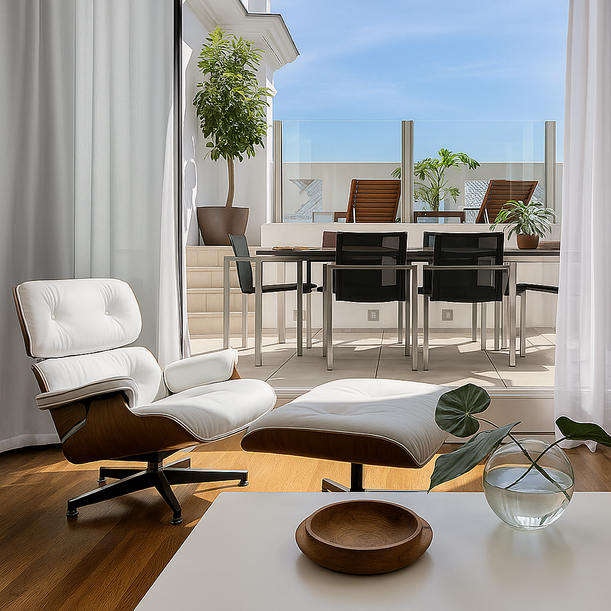 Una de las sillas Lounge Chair inspiradas en el diseño de los Eames que se venderá en el mercadillo del ME Reina Victoria de Madrid por 65 euros.