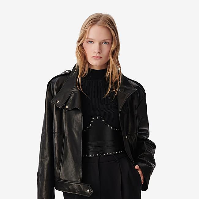 Chaqueta de cuero en negro de Iro Paris.