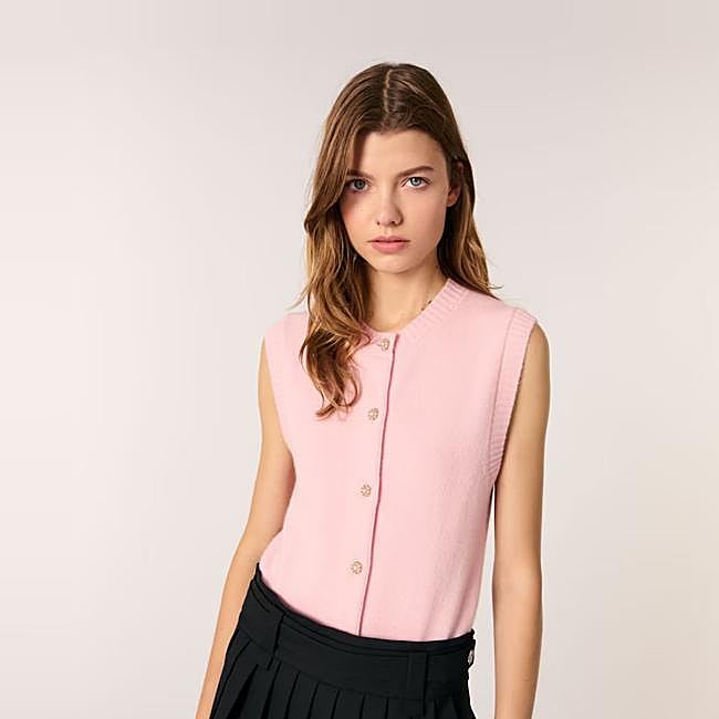 Cárdigan sin mangas rosita de Maje, 129 euros.