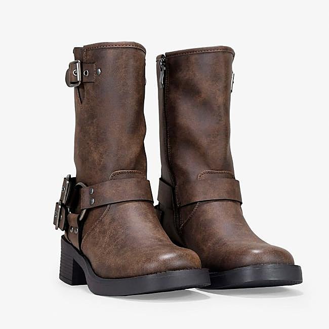 Botas moteras con efecto desgastado de Bosanova.