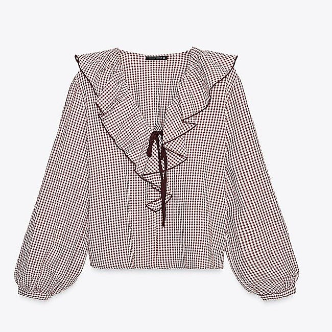Camisa con estampado de cuadros de Zara (25,99 euros)