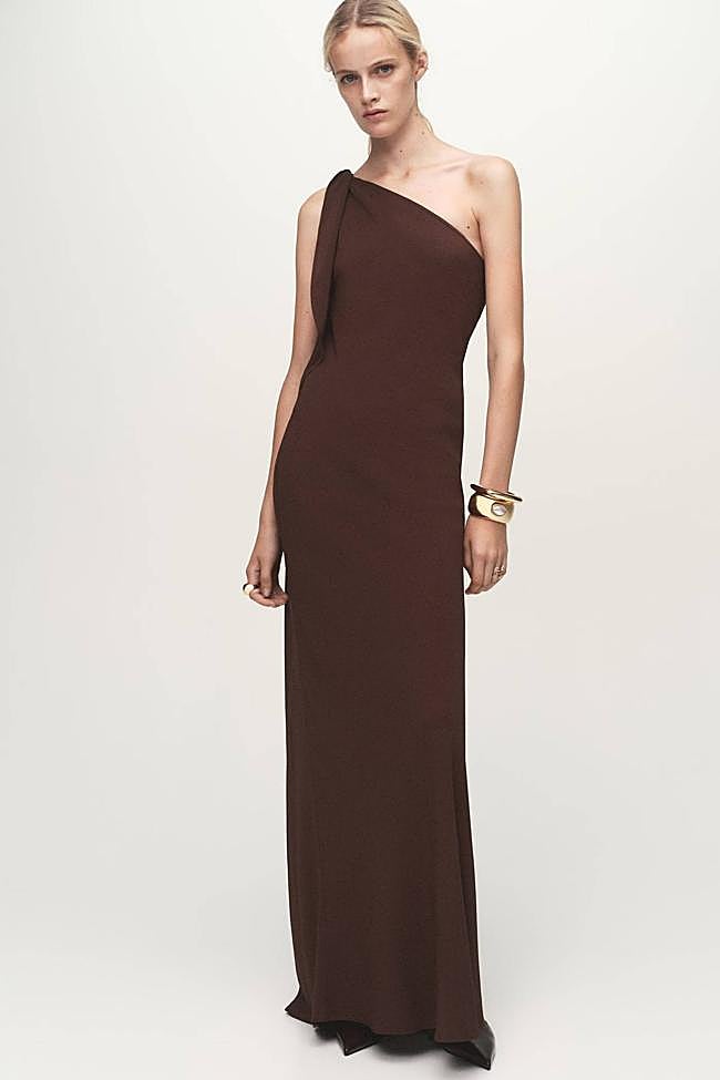 Vestido asimétrico tirante nudo (59,99€)